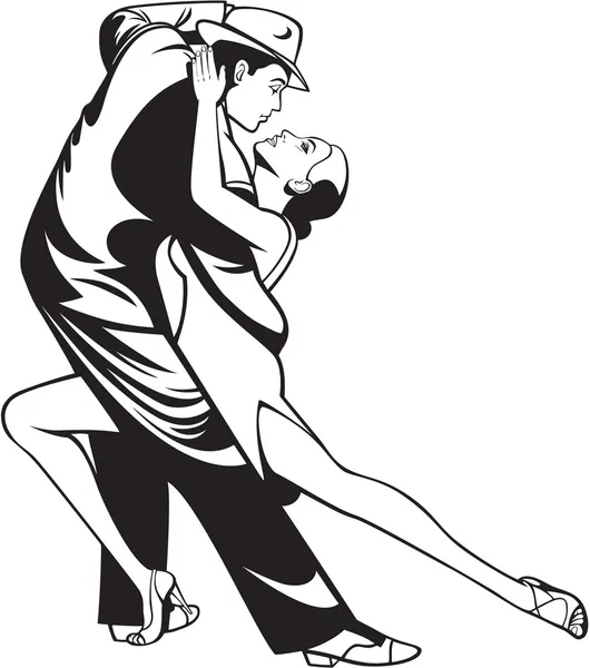 Bailarines de tango — Archivo Imágenes Vectoriales