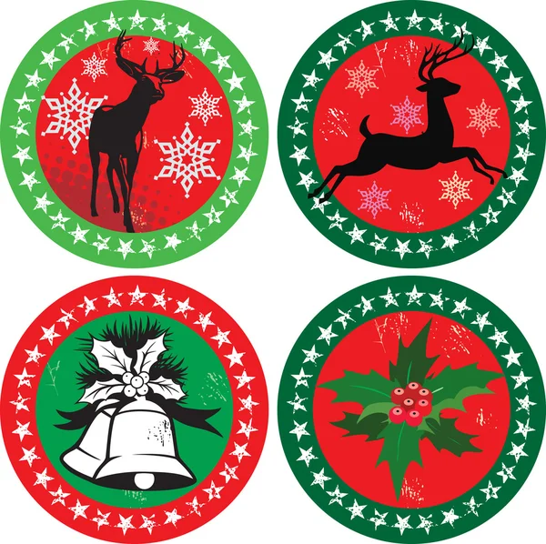 Merry xmas-stamps — Stockvector