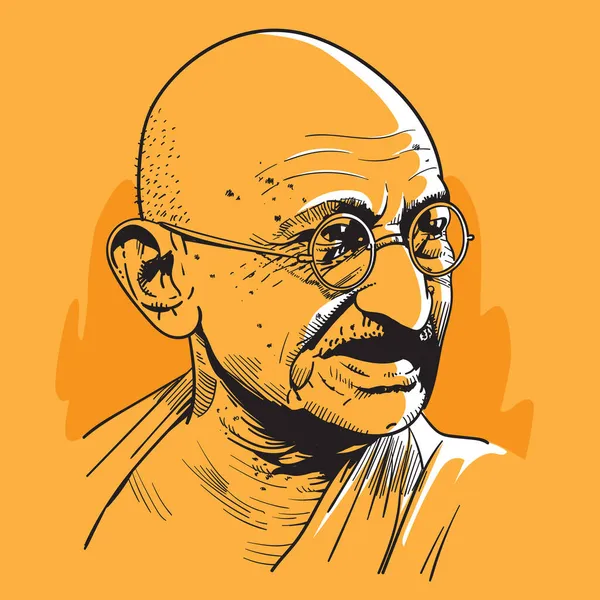 Mohandas Karamchand Gandhi Était Avocat Indien Nationaliste Anticolonialiste Éthicien Politique — Image vectorielle