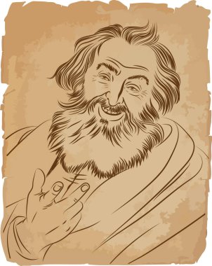Gülen Democritus, antik Yunan filozofu