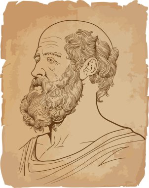 Hippocrates line art illustration clipart