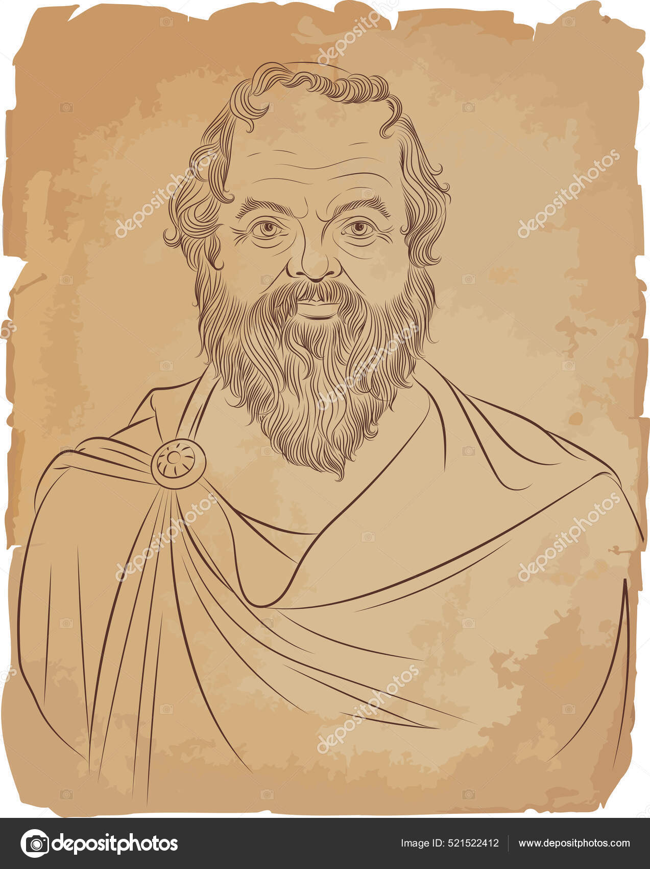 Socrates Greek Philosopher Making the Loser Hand Gesture Mono Line Art  26499572 Vector Art at Vecteezy