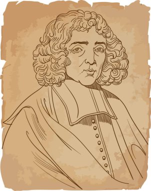 Benedictus spinoza 'nın sanat portresi, vektörü