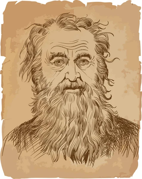 Diogène Sinope Portrait Était Philosophe Grec Antique Des Fondateurs Philosophie — Image vectorielle