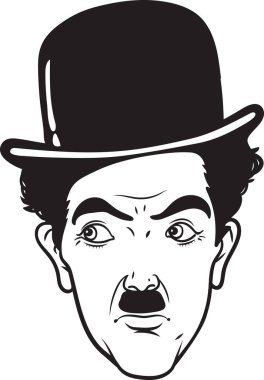 Charlie Chaplin (1899-1977) portresi. İngiliz bir komedyen, film yapımcısı ve bestecisiydi..