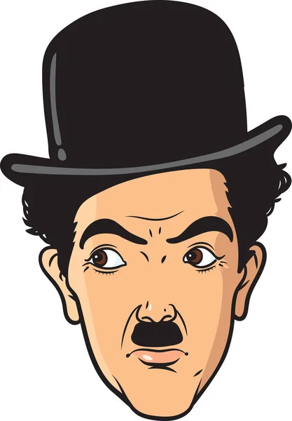 Charlie Chaplin 1899 1977 Porträtt Linje Konst Vektor Han Var — Stock vektor