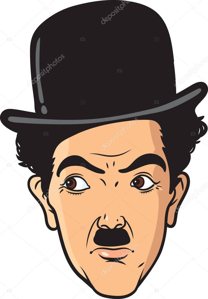 Vettoriale stockCharlie Chaplin 1899 1977 Ritratto Linea Vettore