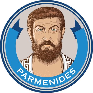 Elea 'lı Parmenides, Magna Graecia' daki Elea 'dan bir Socrates öncesi Yunan filozofuydu. Vektör