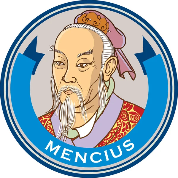 Mencius Mengzi Konfüçyüs Kendisinden Sonra Sık Sık Ikinci Bilge Olarak — Stok Vektör