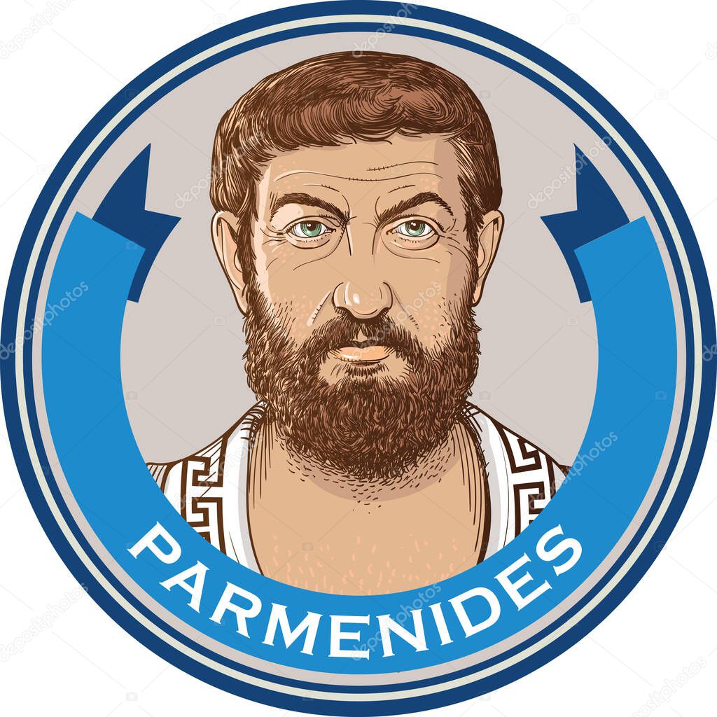 Parmenides of Elea was a pre-Socratic Greek philosopher from Elea in Magna Graecia. Vector