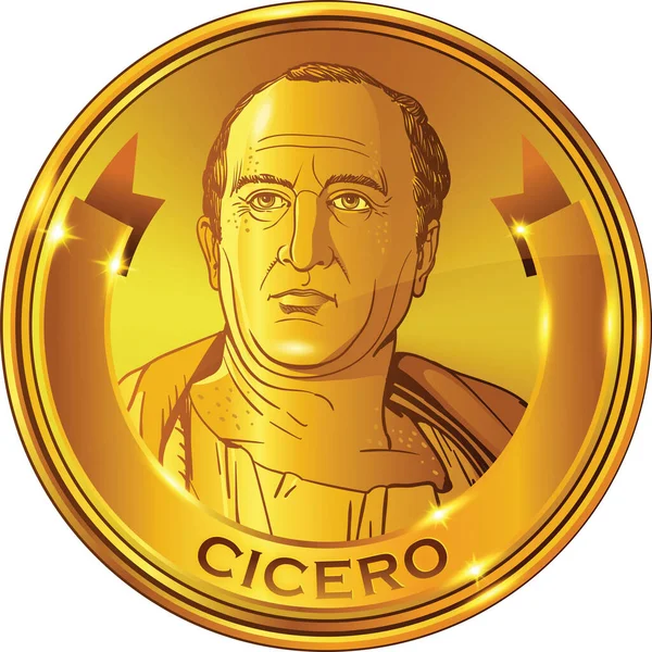 Çiçero Portresi Roma Cumhuriyeti Nin Romalı Politikacısı Avukatı Konsolosu Sanat — Stok Vektör