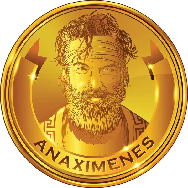 Anaximenes Miletus Ancient Greek Ionian Pre Socratic Philosopher Miletus Asia — Stock Vector