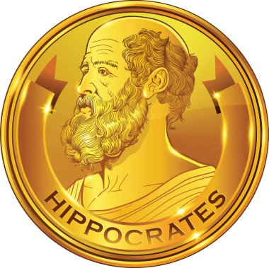 Hipokrat portre çizgisi çizimi