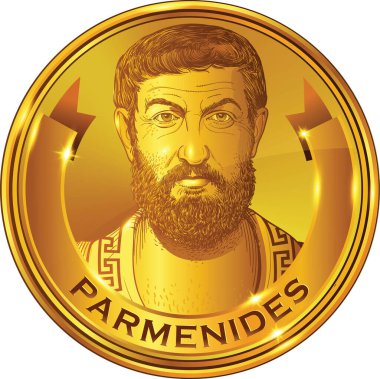 Elea 'lı Parmenides, Magna Graecia' daki Elea 'dan bir Socrates öncesi Yunan filozofuydu. Vektör