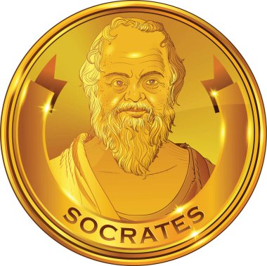 Socrates (469-399 BC) portrait in line art illustration. He was a classical Greek (Athenian) philosopher and he is considered as the father of western philosophy. clipart