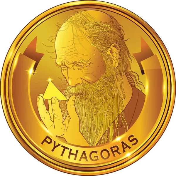 Pythagoras Ancient Ionian Greek Philosopher Eponymous Founder Pythagoreanism His Political — Stock Vector