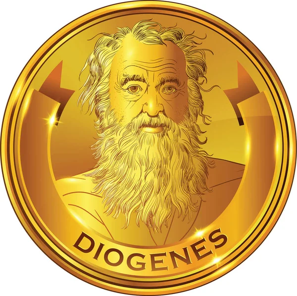 Diogenes Cynic 404 323 Porträtt Linje Konst Han Var Antik — Stock vektor