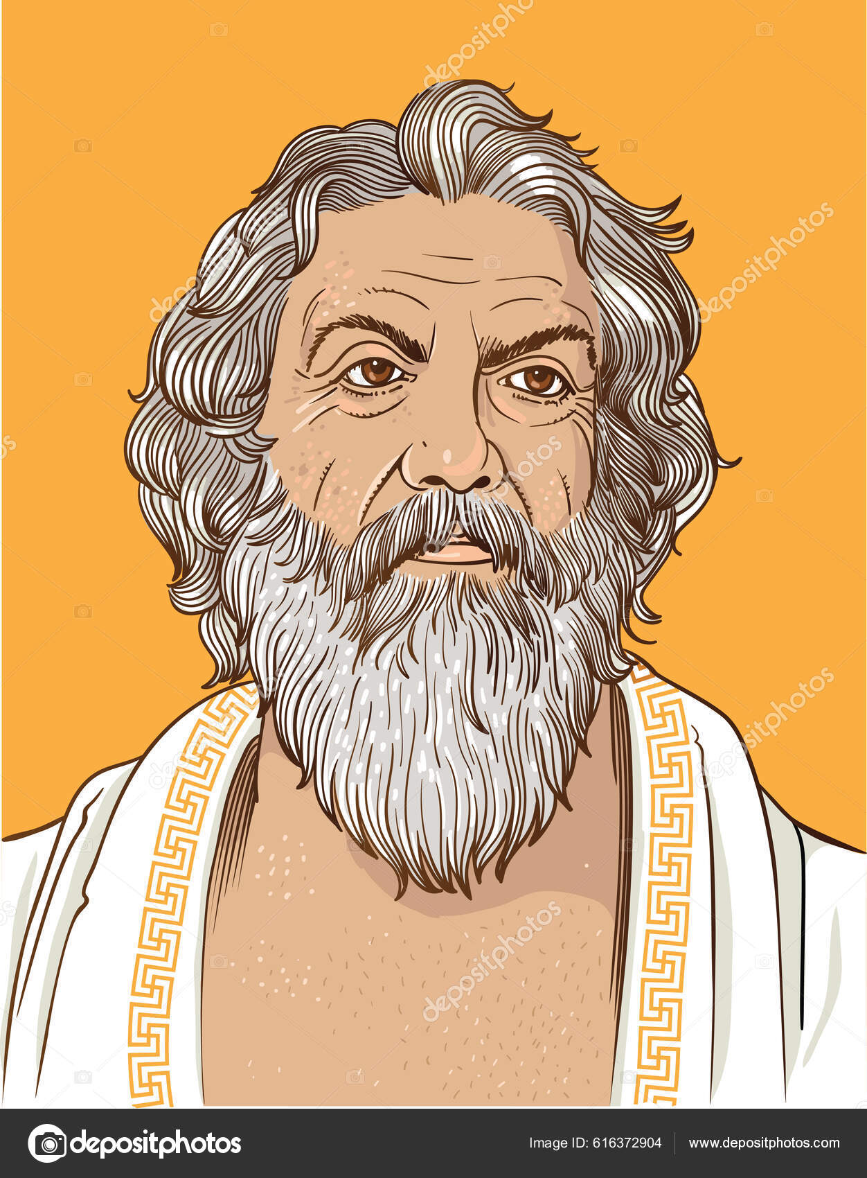 Портрет Антисфена Греческим Философом Учеником Сократа Антисфен.