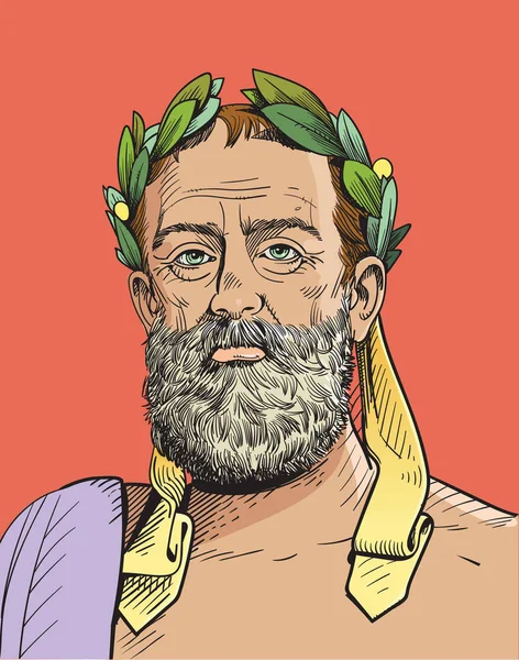 Xenofanes Een Griekse Filosoof Theoloog Dichter Criticus Van Homerus Uit — Stockvector