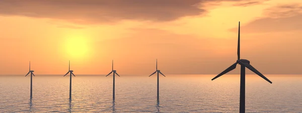 Offshore windpark — Stockfoto