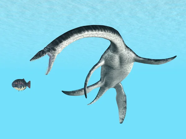 Plesiosaurus medan jakt — Stockfoto