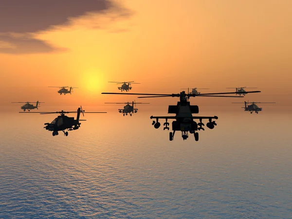 Vrtulníky Apache Stock Snímky