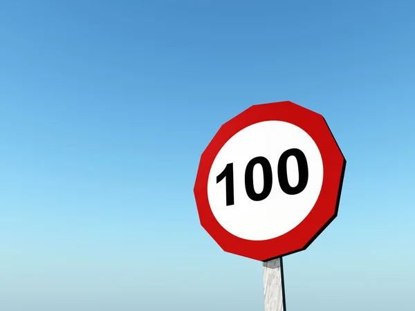 Ограничение скорости 100 — стоковое фото