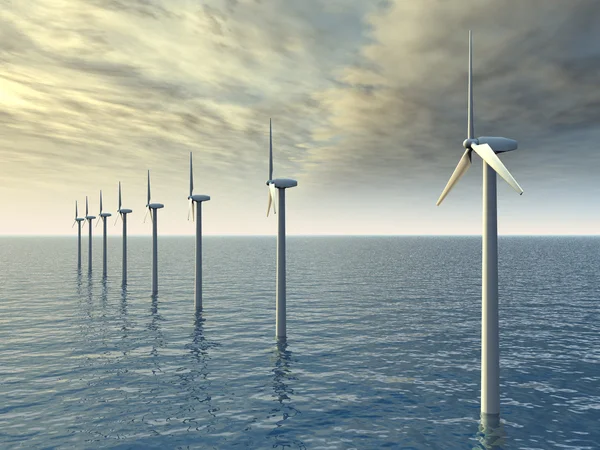 洋上風力発電ファーム — ストック写真