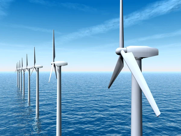 Offshore-Windpark Stockfoto