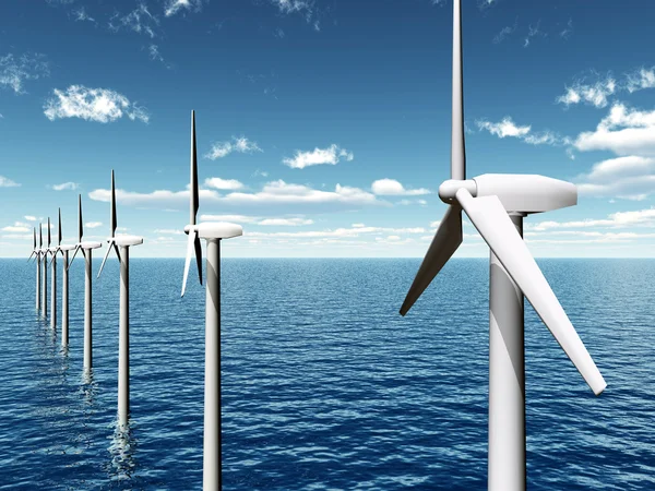 Offshore windpark — Stockfoto