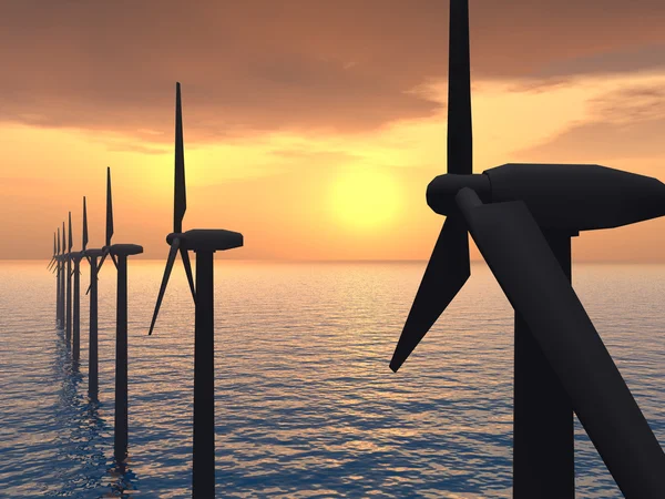 Offshore windpark — Stockfoto