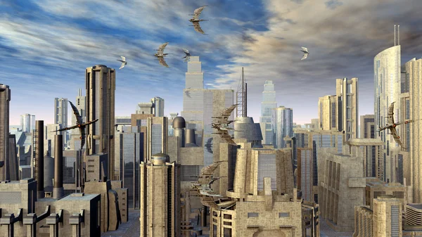 Cidade futurista — Fotografia de Stock
