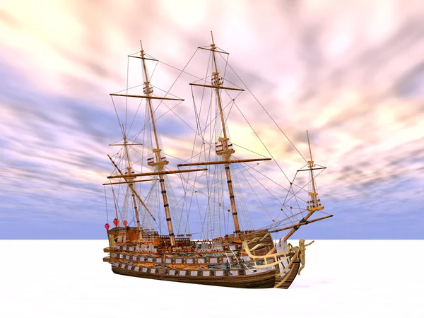 Segelschiff im ewigen Eis — Stockfoto