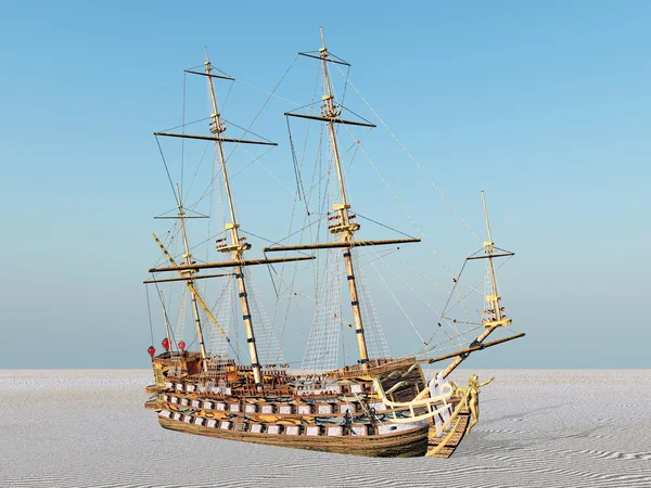 Segelschiff auf dem Trockenen — Stockfoto