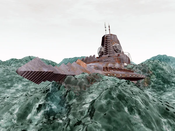 ファンタジー潜水艦 — ストック写真