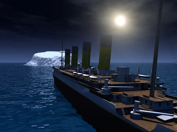 Titanic e iceberg Immagine Stock