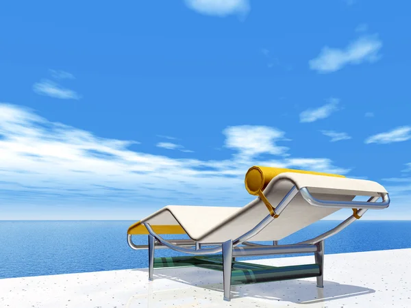 Impresión de vacaciones con silla de cubierta —  Fotos de Stock