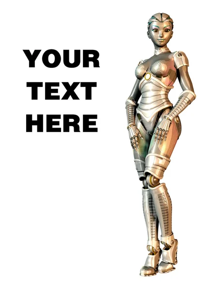 Female Robot and Empty Space — Stock Photo, Image