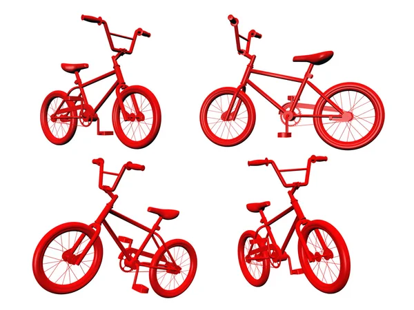 Красные велосипеды — стоковое фото