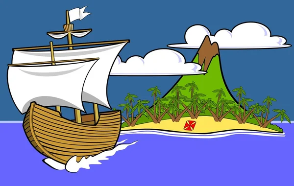 Pirate schip zeilen — Stockfoto