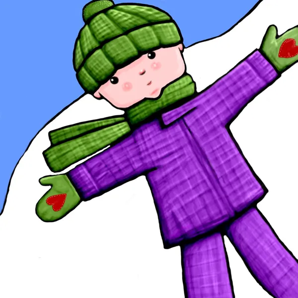 Ilustração infantil de inverno — Fotografia de Stock