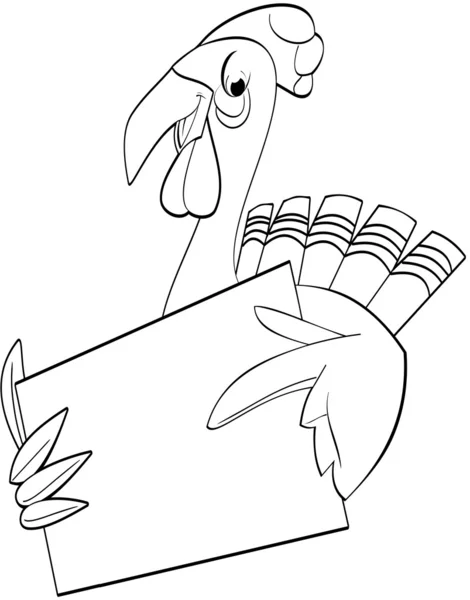 Pavo blanco y negro — Vector de stock