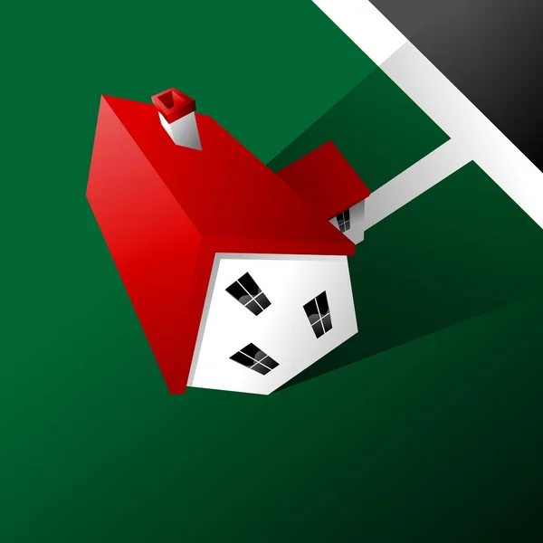 Witte huis rode dak — Stockfoto
