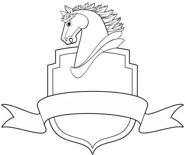 Cavalo e escudo —  Vetores de Stock