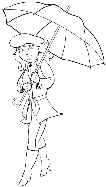 Ładna dziewczyna z parasolem — Wektor stockowy