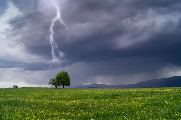 Lightning landscape — Stock Photo, Image