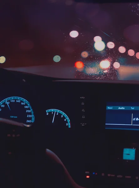 Evening car travel — Stock Photo, Image