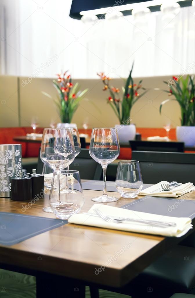 table in modern restaurant