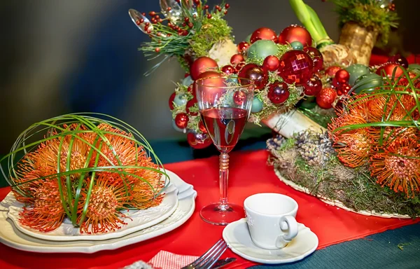 Winter party tafel — Stockfoto