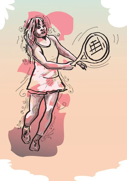 Иллюстрация теннисиста — стоковое фото